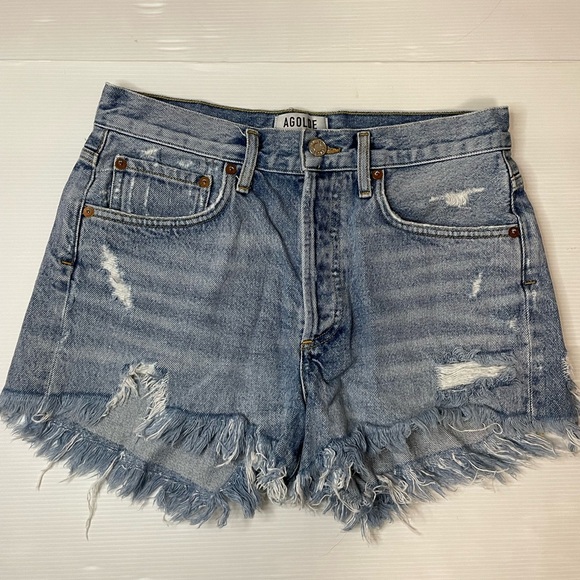 AGOLDE Parker Vintage cut off short Size 25 Light Wash - Picture 1 of 8